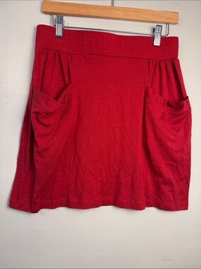Ibex Women's Merino Wool Market Skirt in Sequoia Red Size Medium